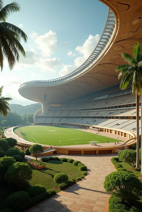 Design a soccer stadium for Ivory Coast inspired by the elephant 