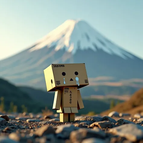 Mount Fuji is an image 、 a cardboard character like no other、泣いてる、cute、