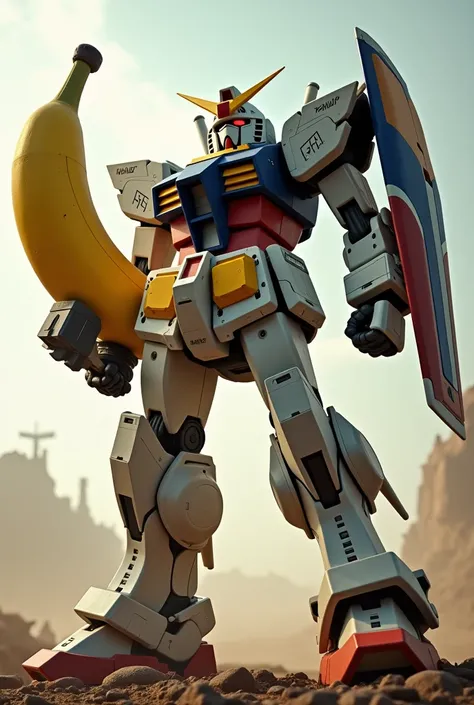 Gundam with a banana hammer