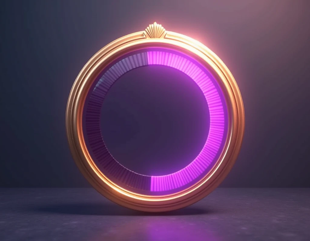  Develop a round progress bar for the ,  which, when filled, generates a resource”[the resource name is ]”.  The progress bar should be purple with a gold frame .   Filling takes place in a circle smoothly , how liquid is filled .