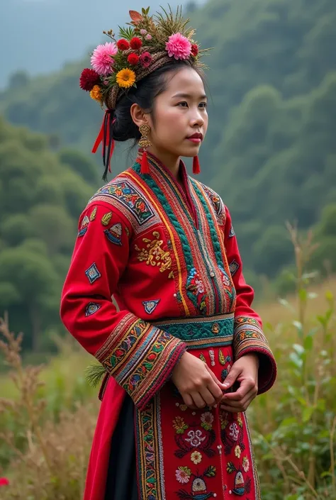 Traditional costumes of the Red Dao people in Vietnam