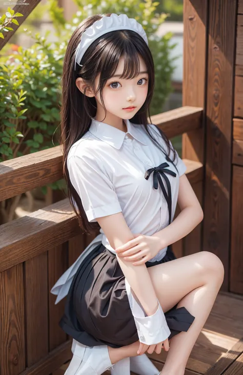 maid,cute pretty girl,masterpiece,high definition,4k,8k,16k,odango hairstyle,black hair,slender body