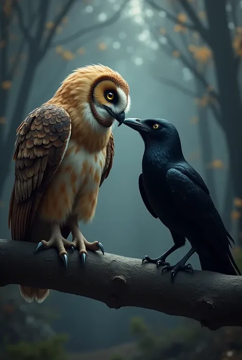 Owl and crow 