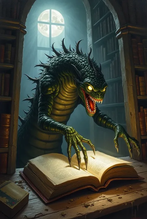 Book monster painting