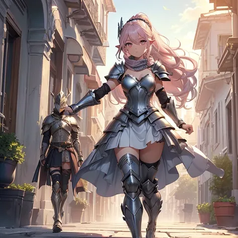 Masterpiece, HD, high resolution, high quality, best quality, super detailed. Solo character alone. Fantasy art.
{{(A 20-years-old female nymph warrior:(appearance: grey-skin. Short-pointy-ears. Beautiful Pink-eyes. Light-blue curly-hair tied in a ponytail...