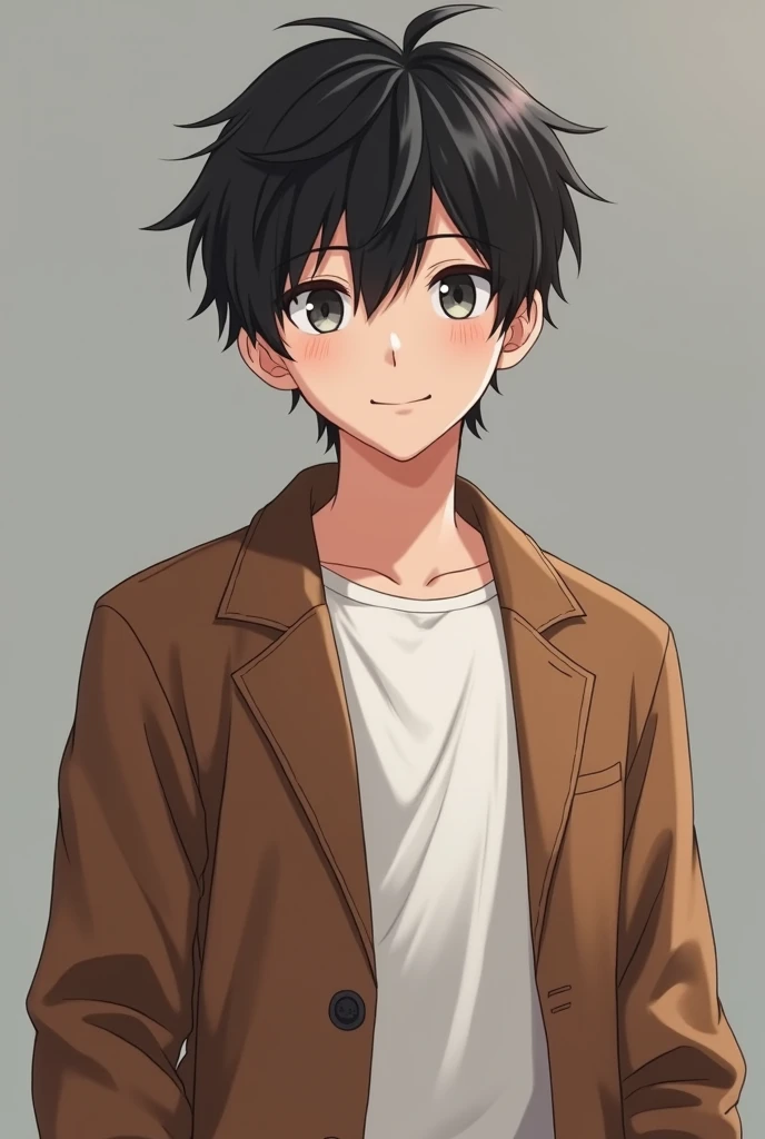 anime boy with a brown jacket and a white shirt, Realistic anime 3d style, anime realism style, Gwaites style artwork, realistic anime art style, Smooth anime CG art, anime boy, Semi-realistic anime style, makoto shinkai. digital rendering, realistic 3d an...