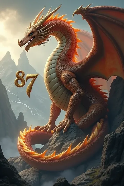 Dragon with number 87