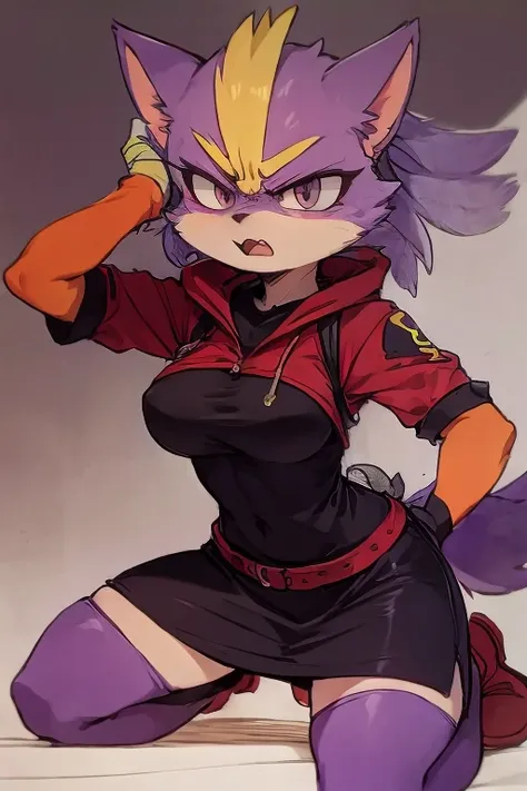 Female furry purple angry bird 