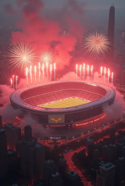  It makes a giant Benfica stadium,  with fireworks and fumes , Dont forget the eagle 
( Not a real eagle , a statue in the stadium )  And I want to see the view from outside the stadium 