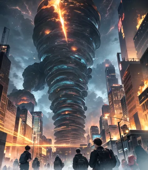 Pokémon Charmander,huge photo,  a rampaging monster causing havoc in a bustling urban area .  towering skyscrapers collapse under giant claws , ,  the scaly skin ripples every time it moves ,  and that roar echoes through the chaos .  The composition is a ...