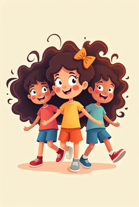 Cartoon logo in the form of curly haired girls