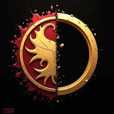  Fusion of Colors and Styles

Combine the traditional red and white of the Marvel logo with the gold and black of the Lord of the Rings style.
 Create a gradient that goes beyond the modern  (Marvel) to epic  (TOLKIEN).