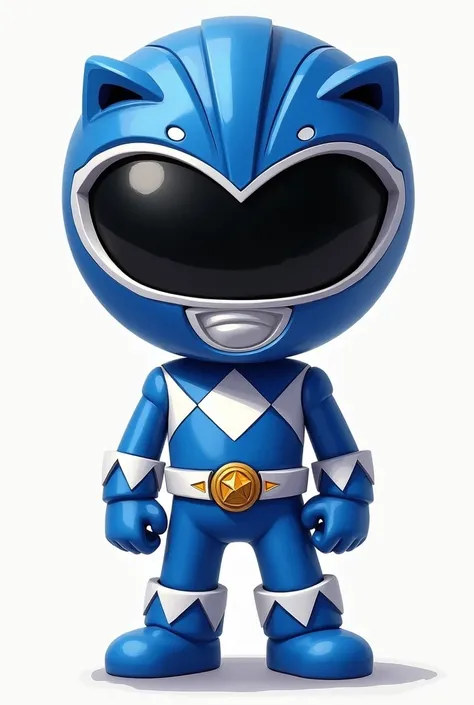 Cute dark blue power ranger with big head