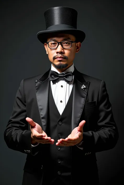 Kiku Khairil, a 40 years old young handsome magician, from Mukah, Sarawak, Malaysia. He was a Malay man, slim fit body, wearing glasses and magician suits with magician top hat. Perform in every kind of stages. His favourite magic routines is newspaper mag...