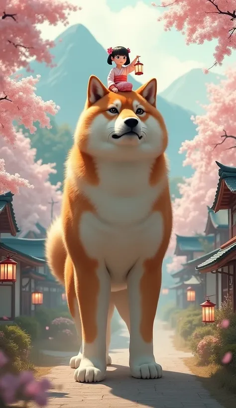 

Prompt (Realistic Style, High-Quality):
“A hyper-realistic, high-resolution photograph of a colossal Shiba Inu serving as a gentle guardian of a serene Japanese village nestled in a misty valley. The Shiba Inu’s soft, golden-brown fur glistens under diff...