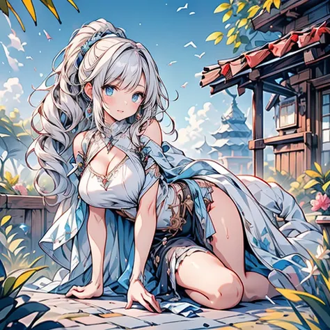 Full body Waifu beautiful detailed eyes, beautiful detailed lips, extremely detailed eyes and face, longeyelashes, 1girl, sensual, young woman, sexy medium / large breasts, beautiful feminine face, nice sexy thighs, slim, sexy, erotic, beautiful fashion cl...