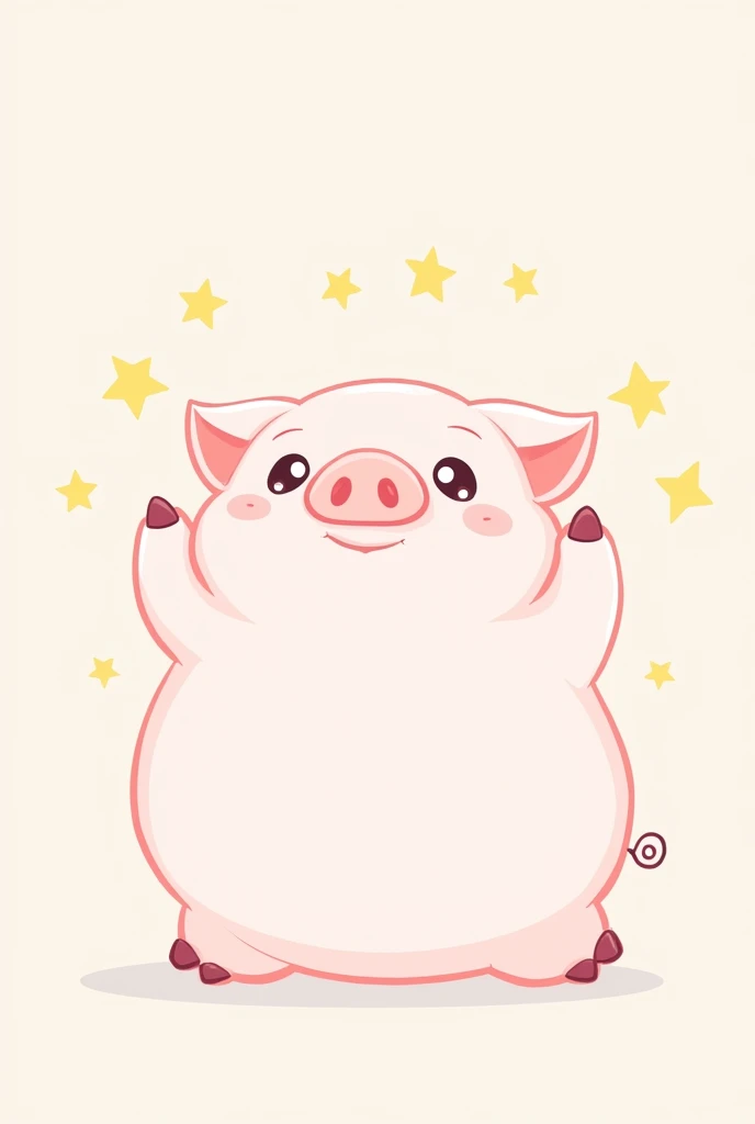 chibi style illustration magical pig with, detailed character sheet, multiple poses, multiple angles line stamps, 12 divisions, funny , various poses and expressions,
