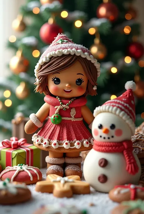  Christmas cookies , Christmas tree, Gingerbread doll, snowman ,  very delicious decorated gifts