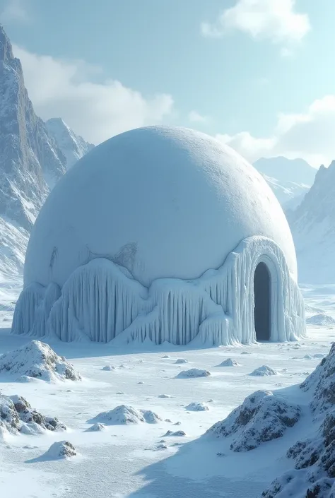  
Large snow prison in the form of a half-ball.