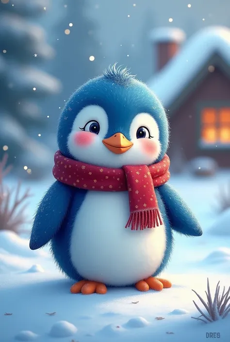 A blue Christmas penguin
