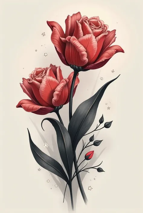 A rose and a tulip in X
For a tattoo