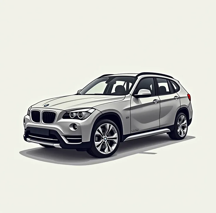 Create a gray BMW X1 2014 with some line style to see if I dot it like that