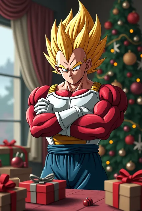 Annoying Christmas Vegeta, decorating 
