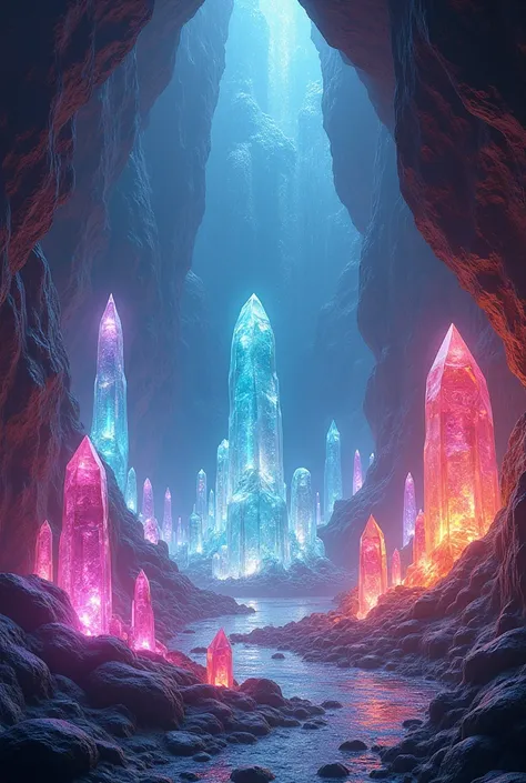 Crystal Cave 　 is shining　Rainbow　 bright 　wide