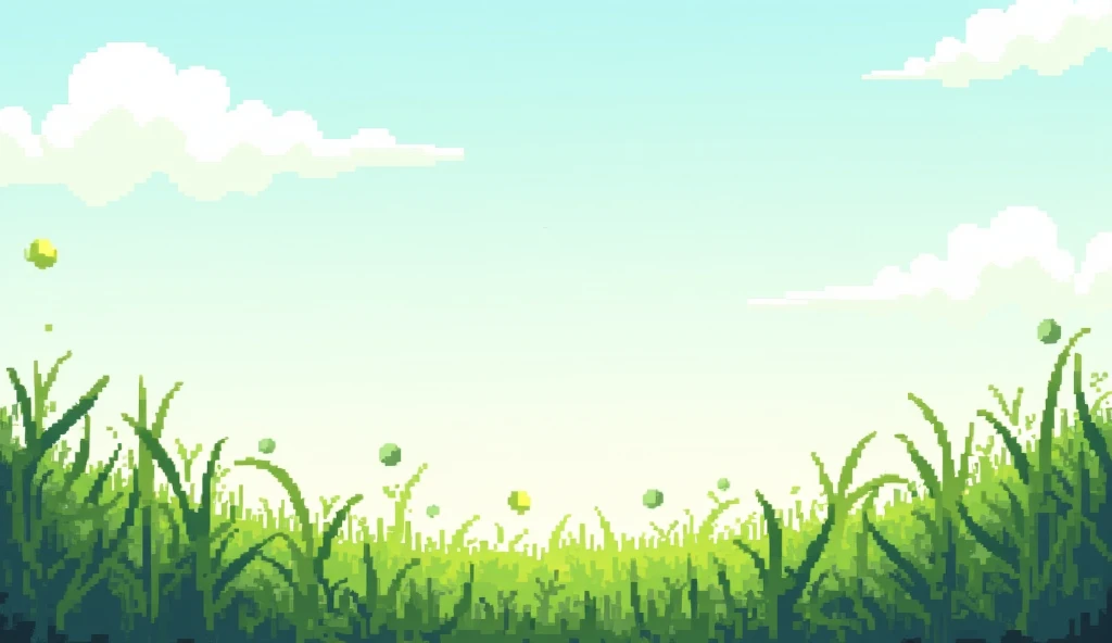 Pixel Grass and Sky Background