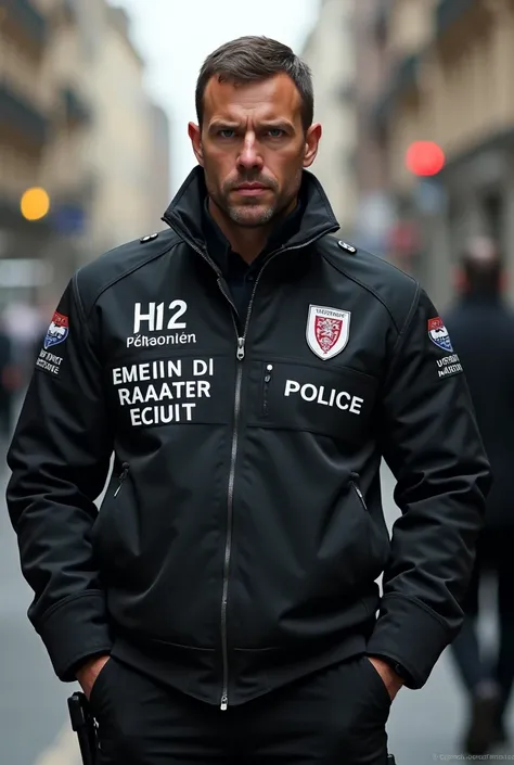 Jacket with Private Security writing in French