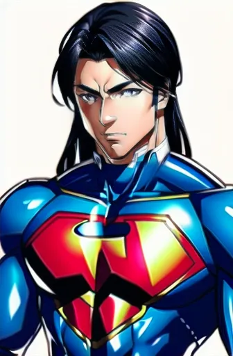 handsome cool guy in latex superhero costume, 18 years old、  beautiful skin  、  teenager  , long hair,   beautiful skin