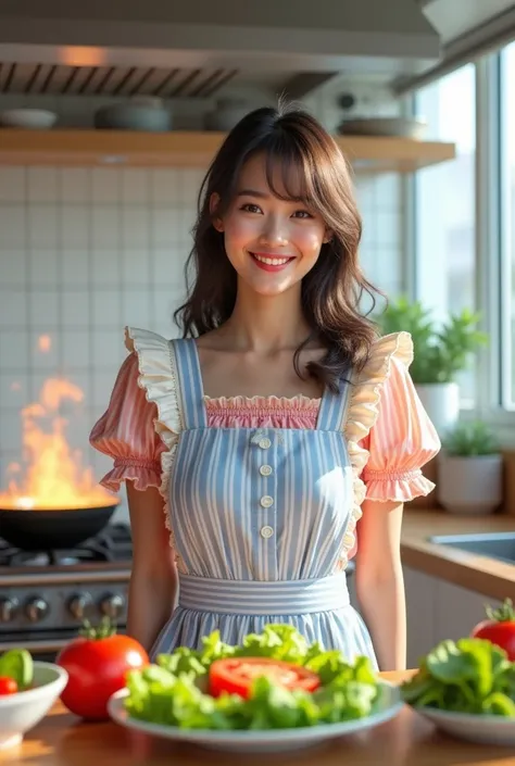 Perfect details,High sharpness,High realism,Photorealistic,Drama scene,Shadow,World illumination,Alone,(20s popular Japanese idol:1.5),Very beautiful delicate Japanese girl,Very beautiful and cute,(Modern maid,Fine skin texture,Cowboy shooting:1.2),(Crazy ...