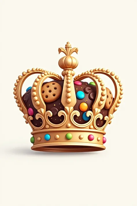 A logo made of a large crown complete with Coockies in Smarties 