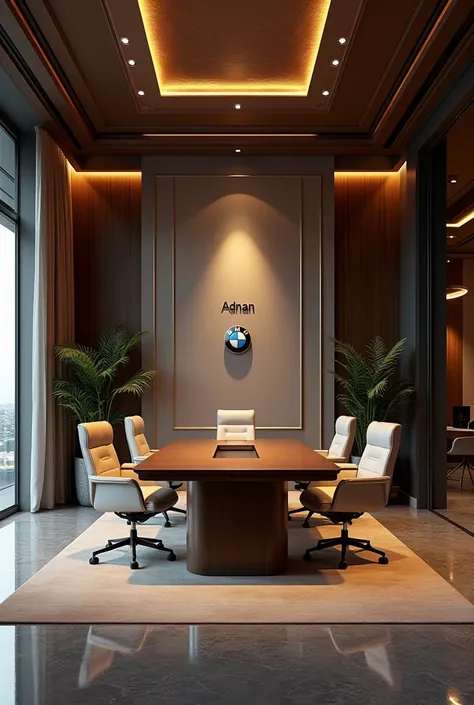 He designed a picture for me of a BMW car company. The company is luxurious and has a meeting desk with Adnan written on the wall and is luxurious. The picture has a lot of sophistication, luxury and sophistication 