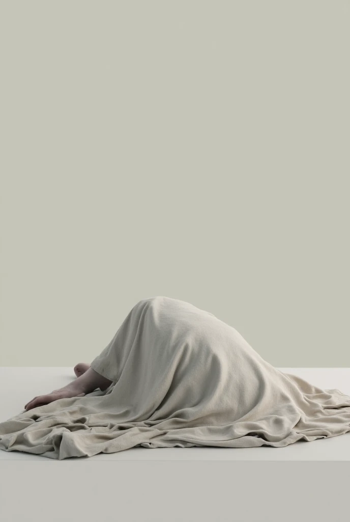 Person lying down with the blanket covering the entire body