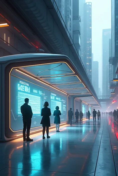 Futuristic bus stop with safety for its passengers