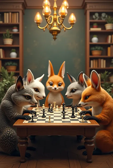 Animals playing chess tournament 