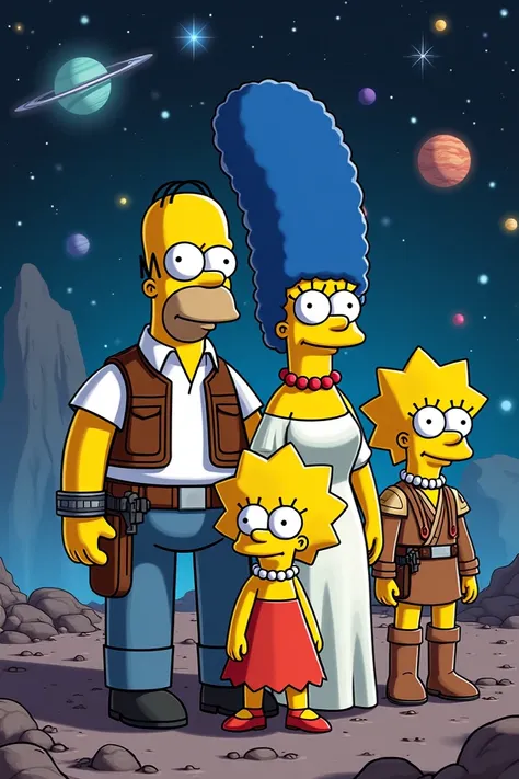 The Simpsons dressed in Stars Wars 