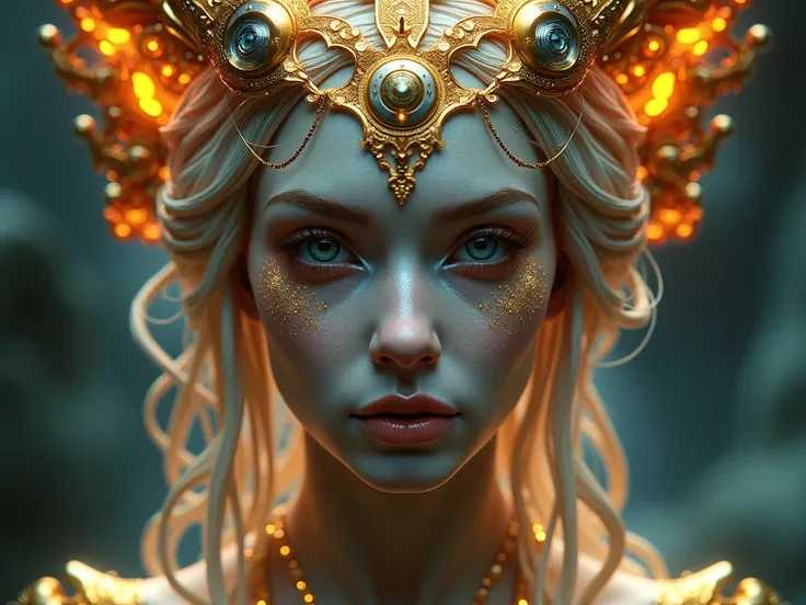 The goddess, zodiac, highly technologically advanced and cybernetically enhanced. High Resolution, Masterpiece, Award Winning, Best Quality, High Details, High Quality, UHD, Optical Illusion, Impressionism, Art Deco, Cinematic, Cinematography, Futurism, Hy...