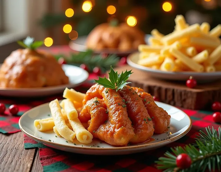 Im looking to create a Christmas food page ad aimed at raising brand awareness. The ad should have a traditional and festive visual style, in keeping with the holiday season.

Key Elements:
- The ad must include high-quality photos of our festive dishes, s...