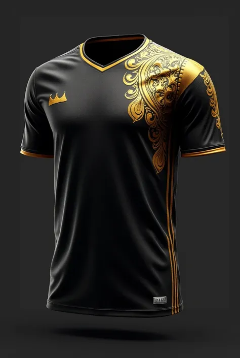 A  beautiful black and golden mens football jersey