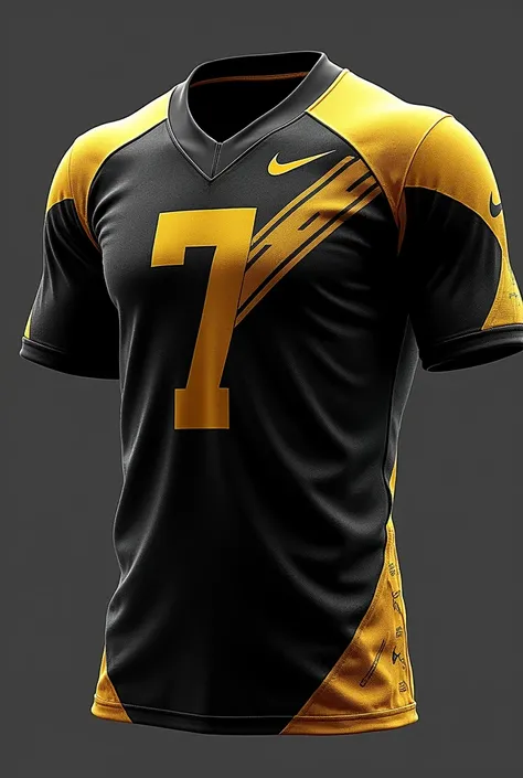 A  electric black and golden mens football jersey