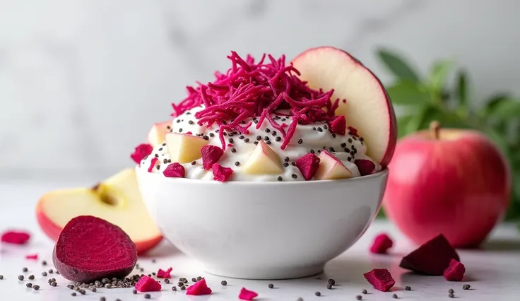  apple-based yogurt, beetroot and chia 