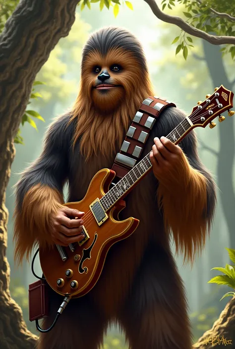 Chewbacca play his signature guitar