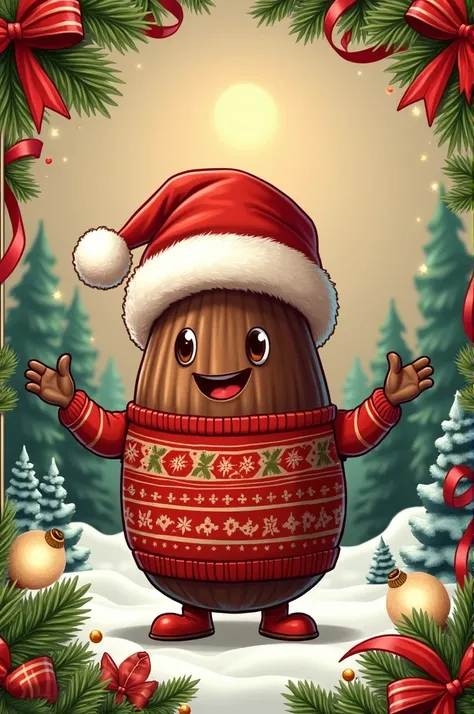 Christmas graphic art for a chocolate company called "El Ceibo "