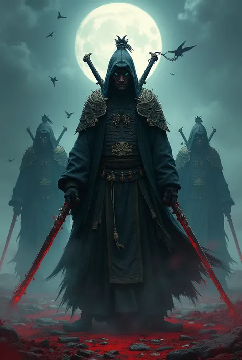 This series, crafted using the LeonardoAI digital art tool, captures a haunting theme of bloodshed and echoes of battle, blending the elegance of traditional Chinese aesthetics with the raw intensity of slaughter. Each character stands under the moonlit sk...