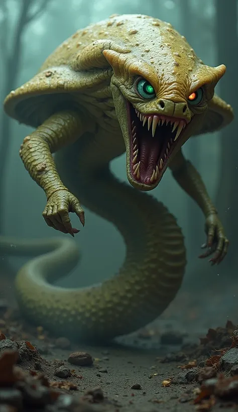 Mutant hybrid of a radioactive mushroom shaped like a furious and roaring snake  