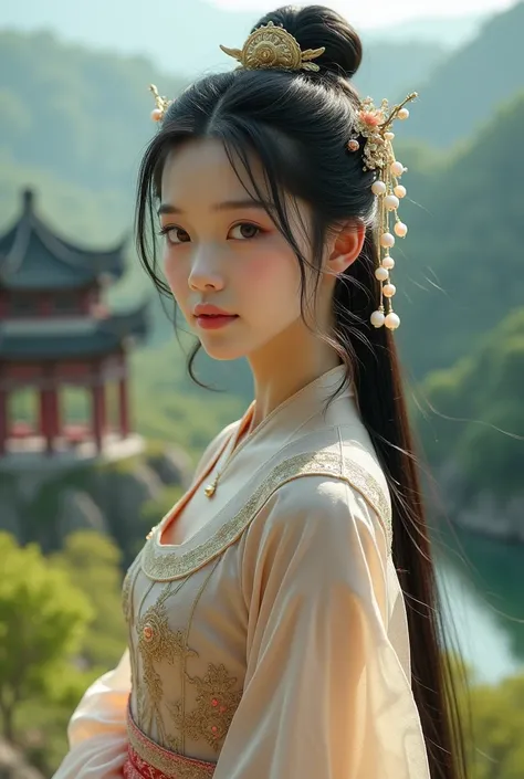  High Quality ，8K Ultra HD，antiquity，Girl in Hanfu