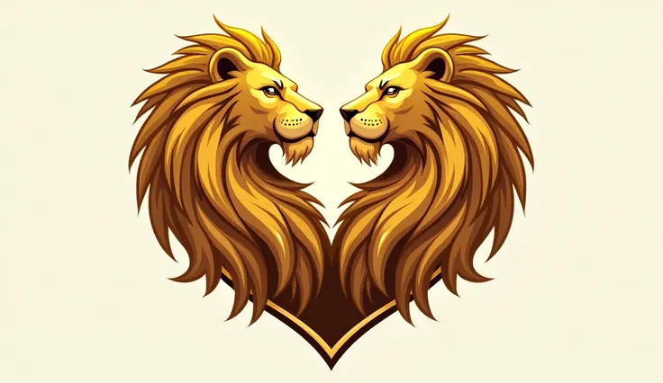 2D golden lions mane shield logo