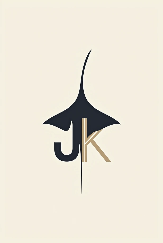 create a vector logo combining the letters j and k with a stingray